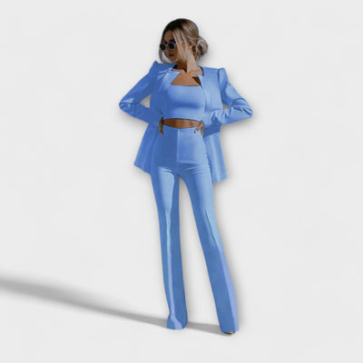 Stylish 3-delt sæt (Jakke, Top, Bukser)